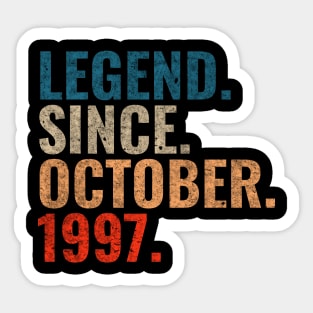 Legend since October 1997 Retro 1997 birthday shirt Sticker